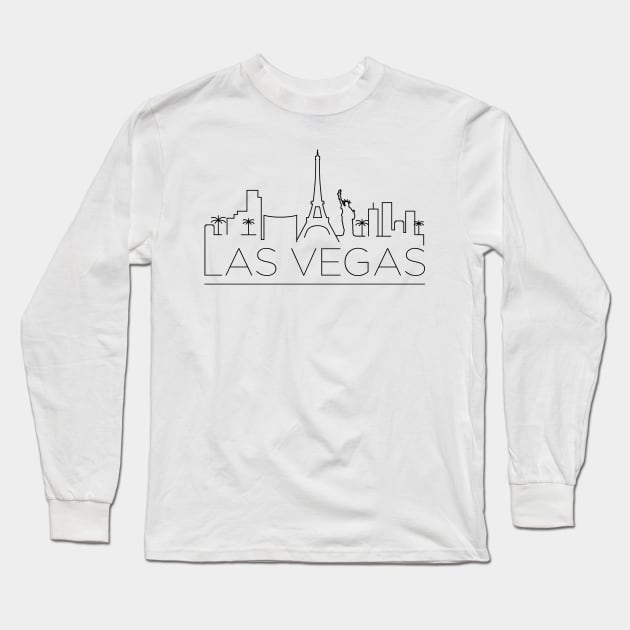 Las Vegas Minimal Skyline Long Sleeve T-Shirt by kursatunsal